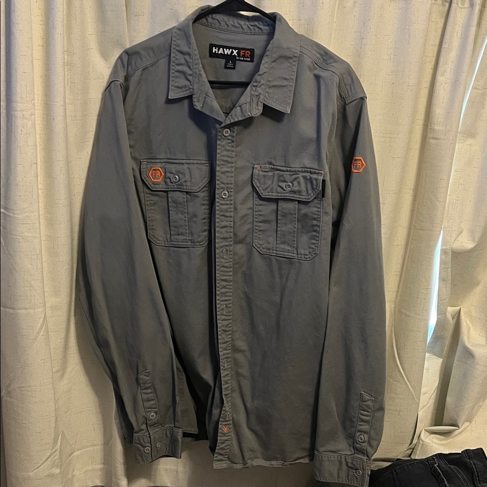 Mens HAWX FR work wear button up